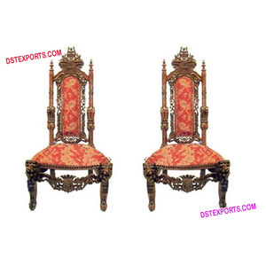 ชุดเก้าอี้แต่งงาน King & Queen,แกะสลักด้วยมือชุดเก้าอี้บัลลังก์สิงโตงานแต่งงาน - Product Image 1