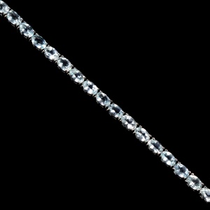 กำไลข้อมือเงินสเตอร์ลิง925ทำมืออัญมณีพลอยอะความารีนธรรมชาติสะดุดตา - Product Image 2