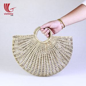 Sac à main en jonc naturel tissé pour femmes, sac en paille tissé, vente en gros, 2020 - Product Image 2