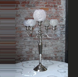 Globe en cristal, candélabre en métal, pièce maîtresse décorative pour Pâques, anniversaire, mariage, maison et fête en vrac - Product Image 1