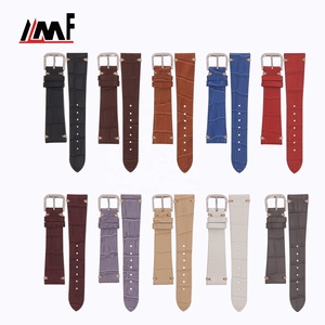 OEM et ODM Bracelet artisanal grain d'alligator personnalisé noir 18mm 20mm 22mm 24mm Bracelet de montre en cuir interchangeable - Product Image 4