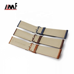 Nouveau style européen de luxe exotique rembourré jure fabriqué à la main multi taille semi-mat bracelet de montre en cuir de veau grain d'alligator - Product Image 4