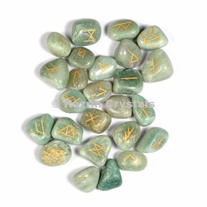 Green Aventurine Rune Set : Rune stone set supplier - Product Image 1