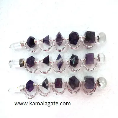Natural Crystal Healing Stone Amethyst Gemstone Sacred Geometry Handmade Crystal Healing wands for sale