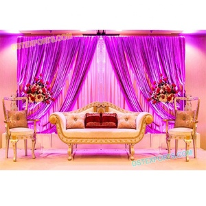 ที่ดีที่สุดของอินเดียแต่งงานโซฟาแบบดั้งเดิมสองที่นั่งจัดงานแต่งงานชุดเฟอร์นิเจอร์ไม้แกะสลักเฟอร์นิเจอร์สีทอง - Product Image 1