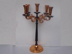 Candélabre en aluminium en métal bicolore de haute qualité avec support de bougie de mariage à tige noire pour la décoration de noël à la maison de fête - Product Image 5