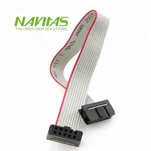 14 pin 2.54mm pitch IDC Connector With UL2651 28awg 1.27mm Ribbon Cable Custom Cable Assembly