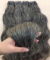 Tissage en lot de cheveux gris de qualité supérieure, pour femmes, vente en gros