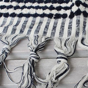 Serviette à main, serviette turque pesskir, vente en gros-serviettes en coton de couleur noire et blanche - Product Image 5