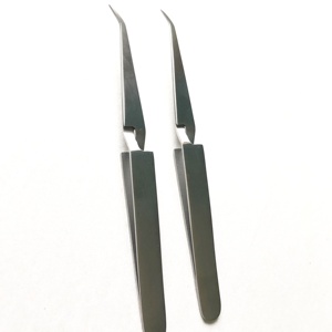 Pince à épiler d'extension de cils en acier inoxydable de haute qualité de type X finition terne avec pointe en fibre pointue pince à sourcils de marque privée - Product Image 4