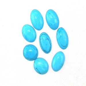 101 Carat Naturel Bleu Ciel Turquoise Pierre Précieuse Lisse Forme Ovale Cabochons Fabrication de Bijoux Pierre Collection Style Coupe 8 Pièces - Product Image 1