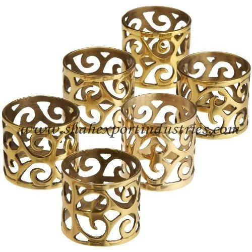 Traditional Brass Napkin Rings Of Dining Table For Wedding Celebrations Event & Parties Supply Tableware Napkin Holder