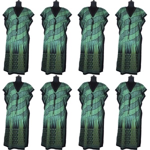 Kaftan largo de algodón Multicolor para mujer, vestido estampado con bloque de mano, Dashiki tradicional africano asequible, Kaftan fabuloso para mujer - Product Image 1