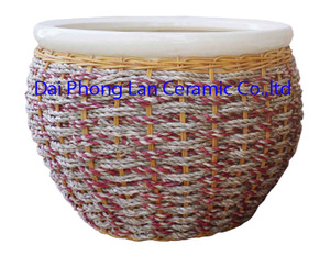 Saigon Flower Pot with Natural Sedge <b>Cover</b> - Product Image 2