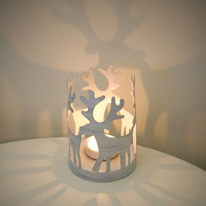 Porte-bougie chauffe-plat en métal blanc de haute qualité pour la décoration du festival de Noël à la maison et au bureau - Product Image 5