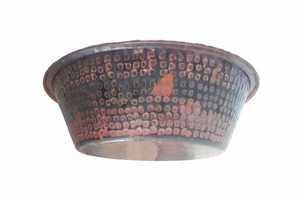 Bol de pédicure en cuivre martelé à tremper les pieds aux finitions antiques Bol à mélanger martelé noir à l'intérieur du cuivre rond en acier inoxydable - Product Image 6