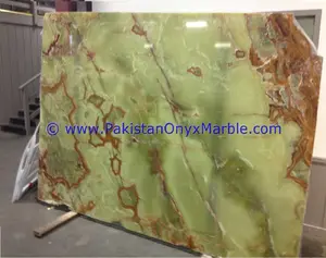COLECCIÓN DE LOSAS GRANDES DE ONYX VERDE PAKISTANI Superficie de mármol pulido elegante para mesas - Product Image 1
