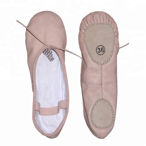 Chaussures de ballet souples et plates pour femmes, chaussures de danse en cuir - Product Image 1