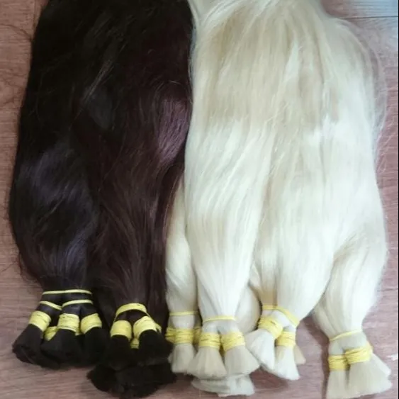 HAIR BULK IN COLORS HOT TREND IN RUSSIA 100% HUMAN HAIR EXTENSION WHOLESALE SUPPLIER