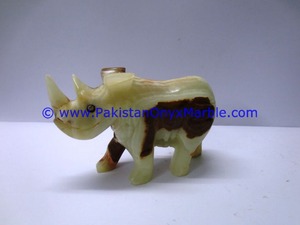 STATUE de RHINO en ONYX sculpté, pierre naturelle du PAKISTAN - Product Image 6