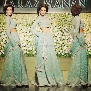 Sea green bridal lehenga designs 2018