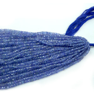 Natural Tanzanite Rondelle Faceted <b>Loose</b> <b>Beads</b> Strand Wire Enclosed Stone <b>Beads</b> - Product Image 1