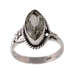 Anillo de bodas de plata esterlina 925 hecho a mano, joyería fina con gema de amatista verde, anillo al por mayor - Product Image 1