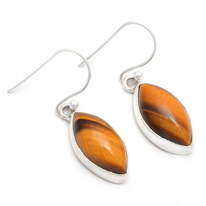 Pendientes de Plata de Ley 925 con Piedra de Ojo de Tigre Marquise, Joyería Moderna, Pendientes Plateados para Boda, Regalo para Mujer - Product Image 2