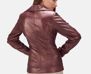 Chaqueta de Piel de Oveja para Mujer, Estilo Peplum, Cintura Ajustada, Silueta Femenina, Impermeable, de Secado Rápido, para Vestir Elegante en la Noche o de Forma Formal - Product Image 3