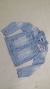 Bangladesh Stock Vêtements Marque originale Étiquettes Fille Enfants Manches Longues Denim Coton Bouton Avant Couverture Réversible - Product Image 2