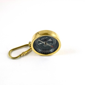 LLavero de latón náutico antiguo Al-Kaba colgante de brújula direccional de bolsillo con lazo de latón para mosquetones y promociones - Product Image 4