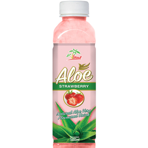 Botella de plástico de 500ml, bebida de jugo de aloe vera natural con sabor a fresa, mayorista, Etiqueta Privada, Oem Odm - Product Image 1