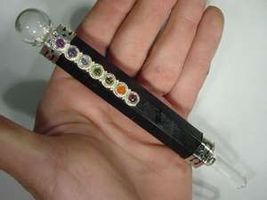 Baguettes en cristal Baguette en pierre de tourmaline noire 7 Chakra baguettes en cristal de guérison pierre naturelle chakra en cristal de guérison - Product Image 3