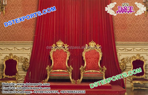 เก้าอี้เจ้าบ่าวเจ้าสาวสีชมพูโลหะแกะสลัก งานแต่งงานแบบอินเดีย ดีไซน์ล่าสุด เฟอร์นิเจอร์งานแต่งงานแบบบอลลีวูด ของตกแต่งงานแต่งงานแบบอินเดีย สหรัฐอเมริกา - Product Image 3