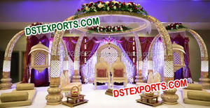 Ensemble de mandap de mariage rajasthani dernier cri, mandap en fibre dorée pour mariage, magnifique mandap en fibre dorée pour mariage, Suisse - Product Image 5