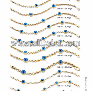 สร้อยข้อมือทองคำแท้ 14K ลายตาปีศาจนำโชคสไตล์ตุรกี ดีไซน์สวยเก๋ทันสมัย ขายส่งจากตุรกี - Product Image 6