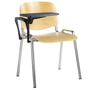 Wooden conference chair with writing tablet - Product Image 1