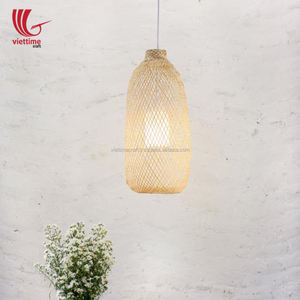 Rural Style Hand Woven Bamboo Basket Lampshade for Ceiling Light Wholesale - Product Image 2