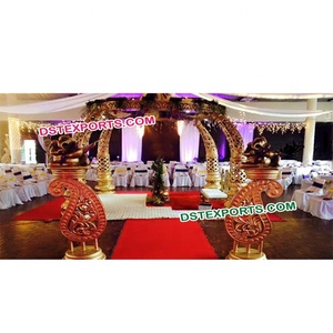 Eléphant Tusk Mariage Mandap Fibre Éléphant Tronc Golden Mandap Configuration Conception Différente Mariage Mandaps Fabricant Australie - Product Image 1