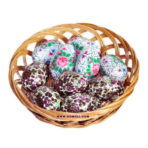 Hand Painted Wholesale <b>Paper</b> Mache <b>Decoration</b> Use Wooden Easter Eggs for Easter Egg Hunt From India - Product Image 5