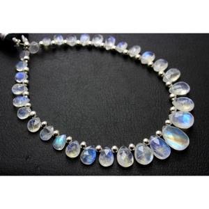 Cuentas de Piedras Preciosas Facetadas en Forma de Pera, Color Blanco Arcoíris Natural, Grado AAA, 4x3mm-12.5x8mm, para Pulseras y Joyería - Product Image 2