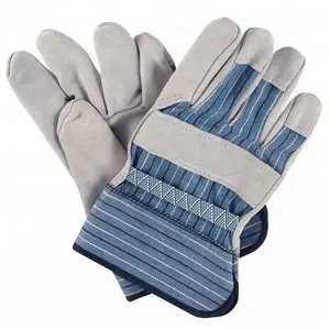 高级分体牛皮手掌工作手套-短袖口批发优质防护安全手套