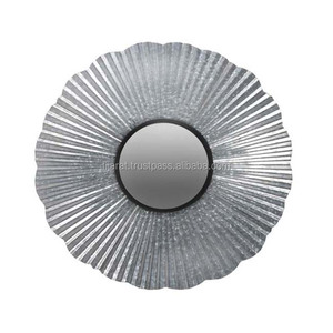 Miroir mural chromé rond en métal, miroir décoratif - Product Image 2
