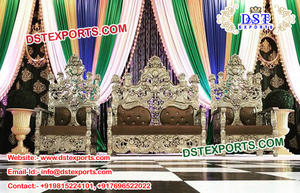 Conjunto de sofás de escenario para boda musulmana asiática, elegante sofá de madera tallada, fabricante de muebles - Product Image 2