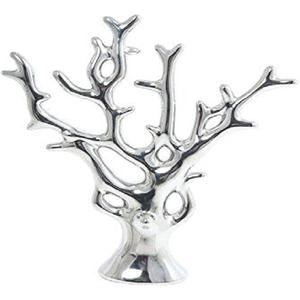 เครื่องประดับรูปทรงต้นไม้สีเงินเคลือบเงาอุปกรณ์ตกแต่งแฟนซีงานฝีมือโลหะสีเงิน - Product Image 1