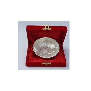 Hot Selling Silver Plated Brass <b>Bowl</b> with Emboss in a <b>Red</b> Velvet Box Serving <b>Bowl</b> Brass <b>Bowl</b> With Silver Plating - Product Image 2