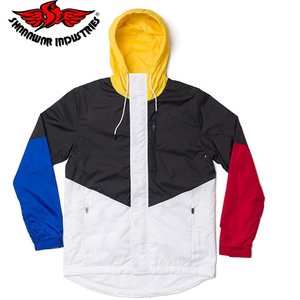 Cortavientos ligero de color en contraste para hombre, chaqueta con capucha y media cremallera, cortavientos con media cremallera para hombre - Product Image 4