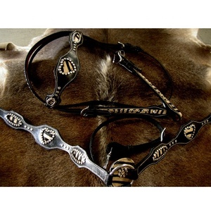 Décrochage de la tête et collier de poitrine avec rênes ensemble de tack en cuir occidental produits en cuir de haute qualité cuir DD - Product Image 1