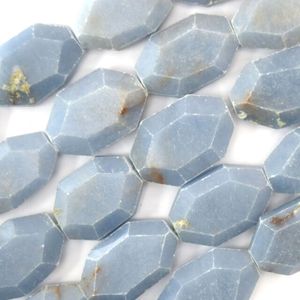 High Quality Faceted Angelite Crystal Nugget Tumbled Drilled Gemstone Full Strand Natural Grey Crystal <b>Healing</b> Necklace - Product Image 2