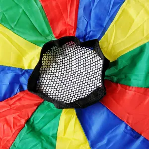 35ft Outdoor Rainbow Kids Play paracadute con 6 manici e una borsa per il trasporto in tessuto di poliestere a prezzi all'ingrosso dall'india